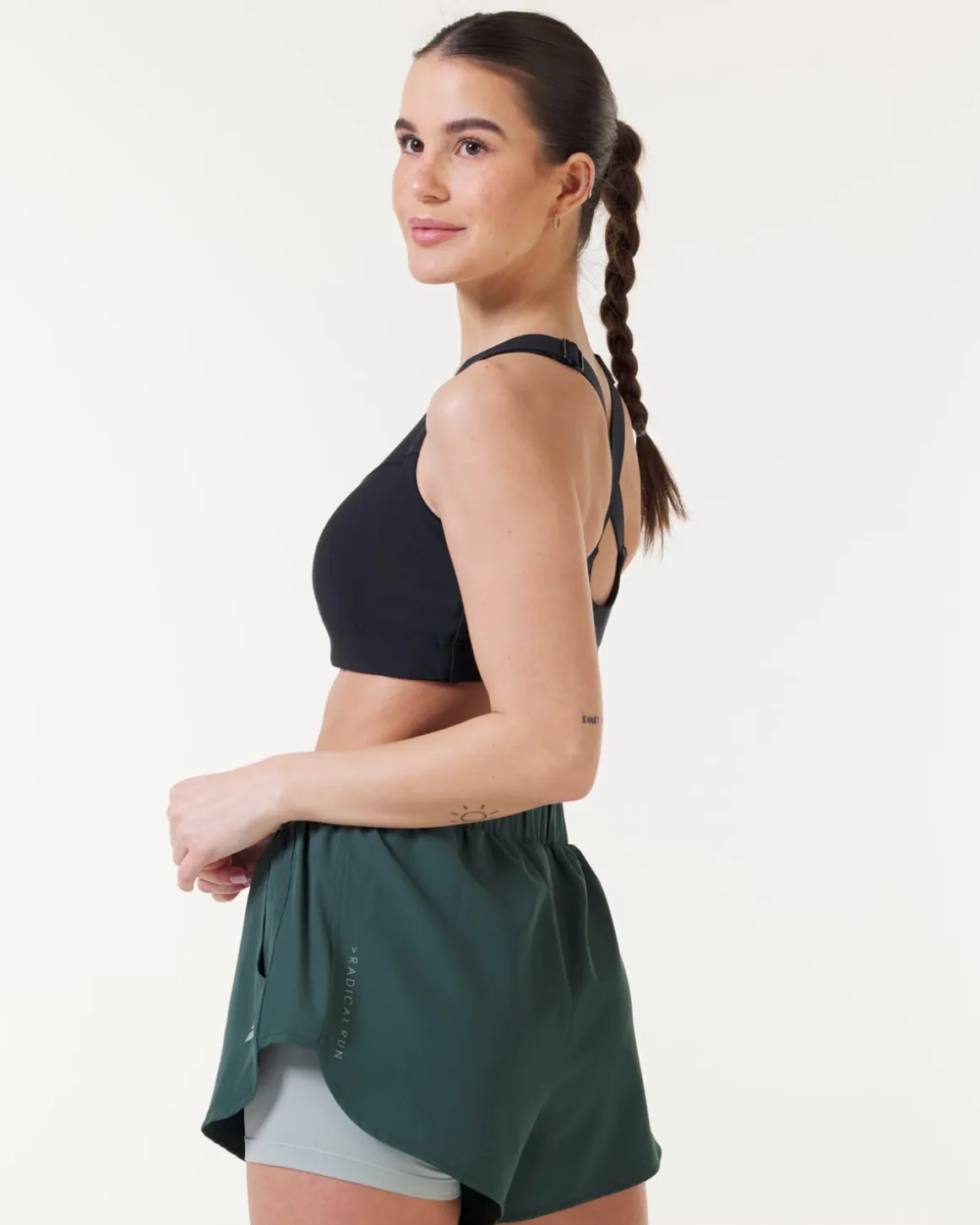 High Support Front Zip Bra Black