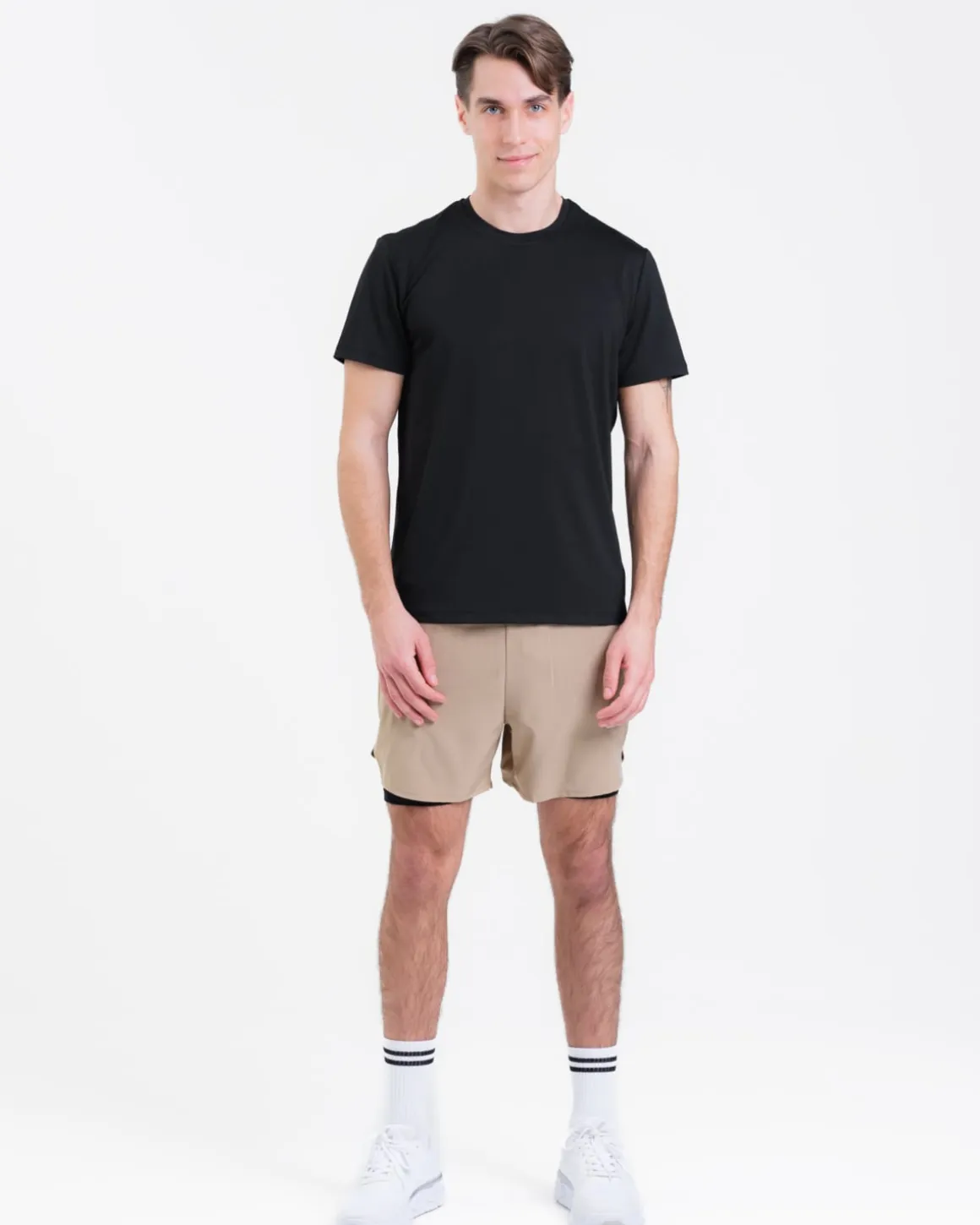 Hybrid 2-1 Pocket Shorts M Beige Dune