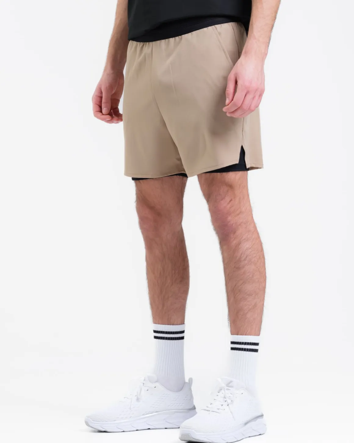 Hybrid 2-1 Pocket Shorts M Beige Dune