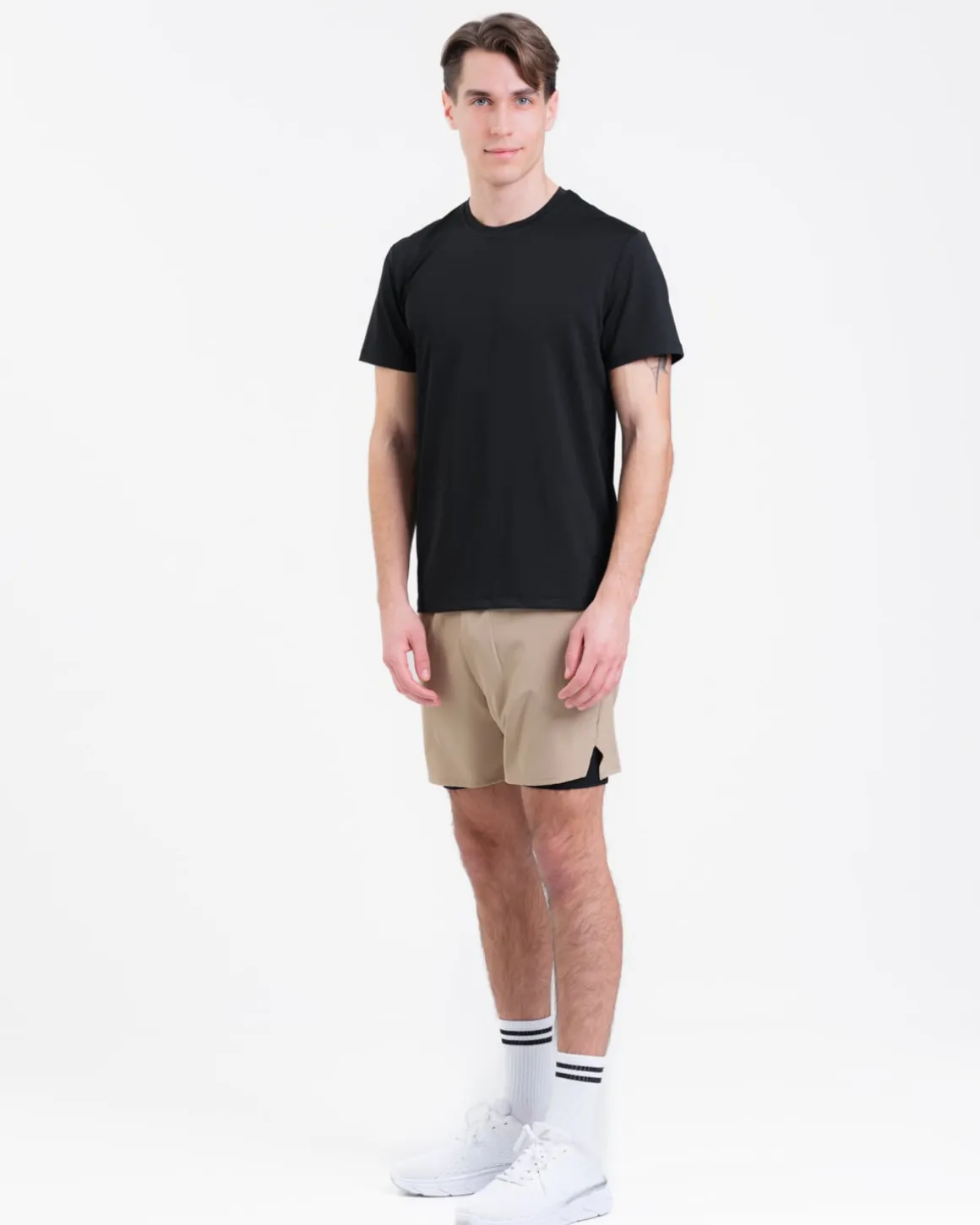 Hybrid 2-1 Pocket Shorts M Beige Dune