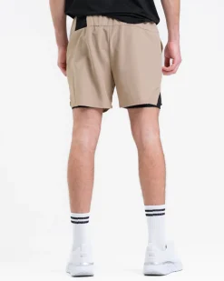 Hybrid 2-1 Pocket Shorts M Beige Dune