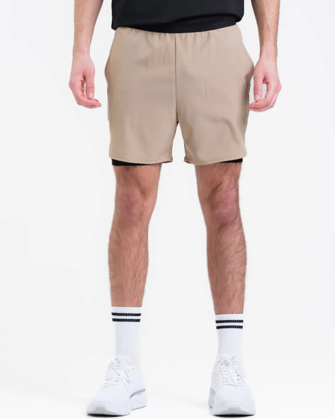 Hybrid 2-1 Pocket Shorts M Beige Dune