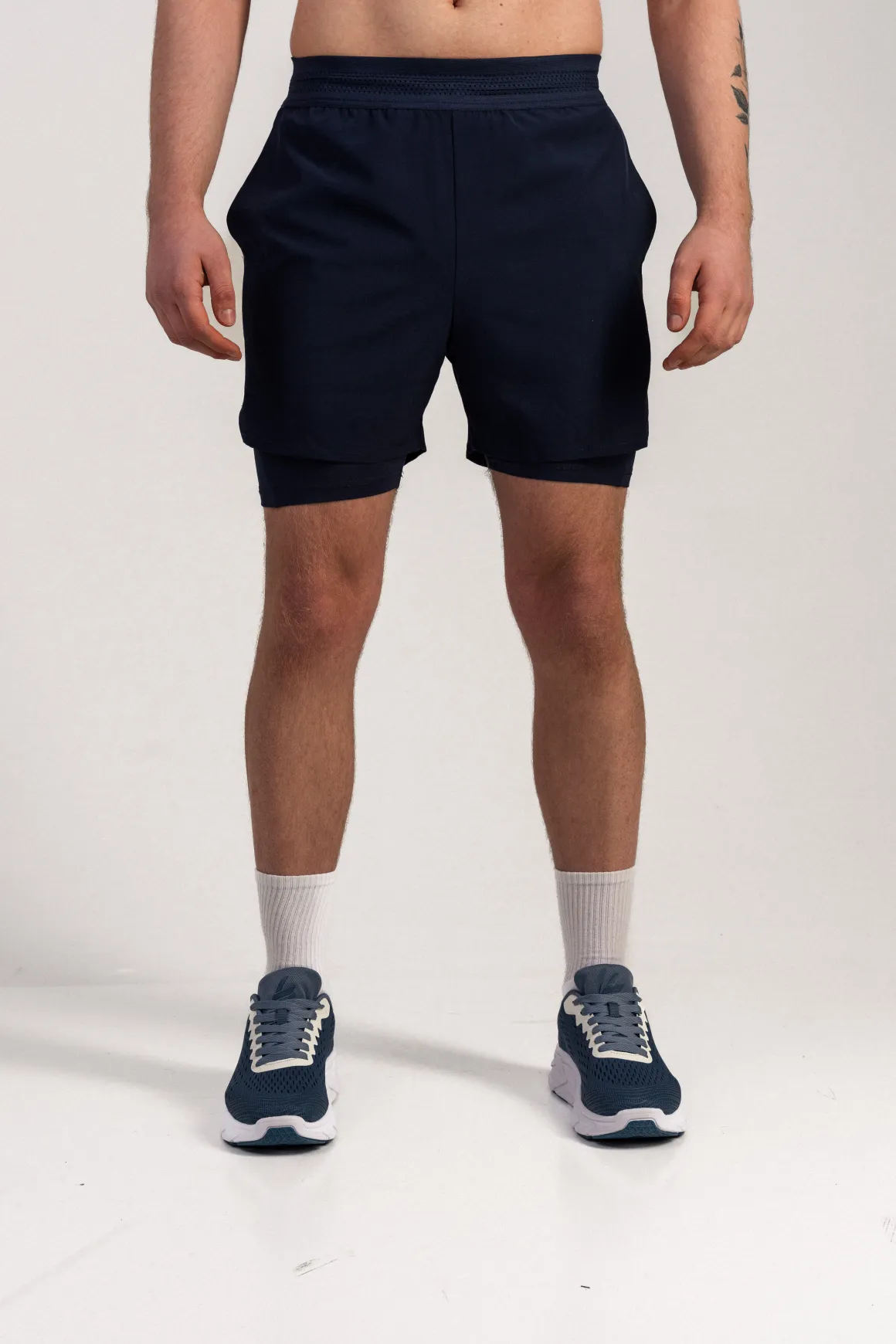 Hybrid 2-1 Pocket Shorts M Blue Navy/Blue