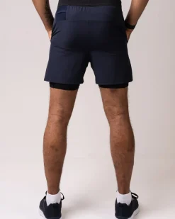 Hybrid 2-1 Pocket Shorts M Blue Navy