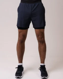 Hybrid 2-1 Pocket Shorts M Blue Navy