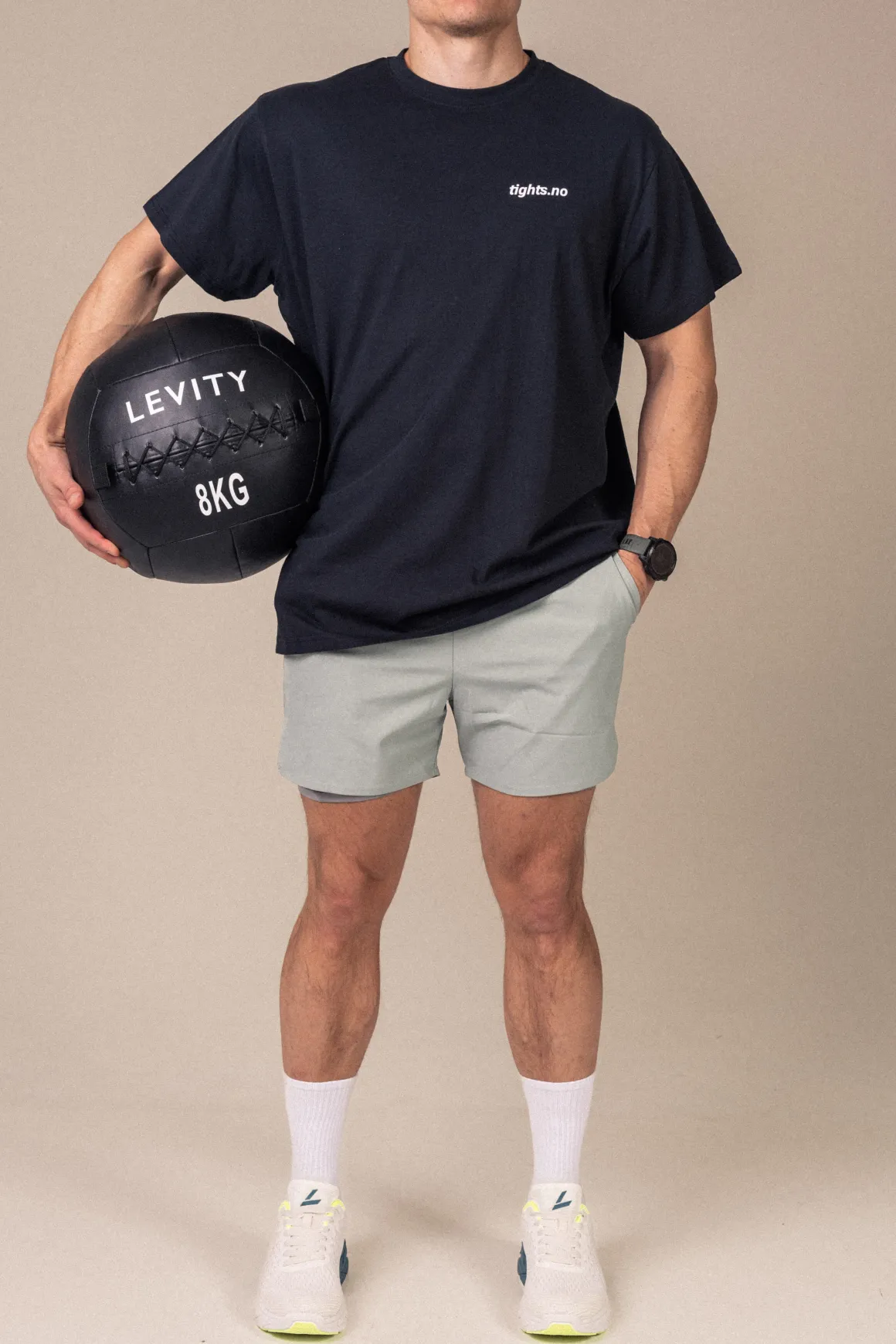Hybrid 2-1 Pocket Shorts M Green Slate