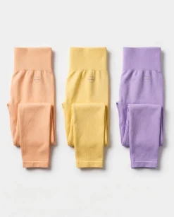 Hyper Tights Peach+Yellow+Lilac 3-PACK
