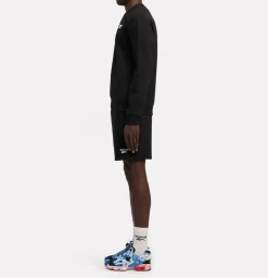 ID fleece Crew + Shorts Black SET