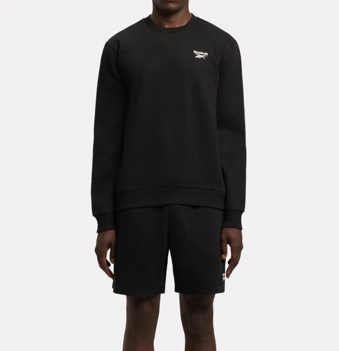 ID fleece Crew + Shorts Black SET