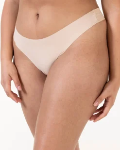 Invisible Thong Black/White/Sand 6-PACK