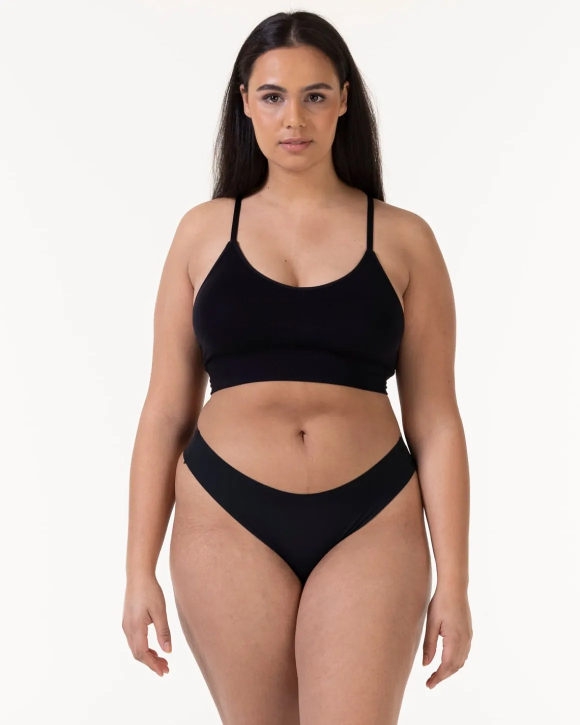 Invisible Thong Black/White/Sand 6-PACK