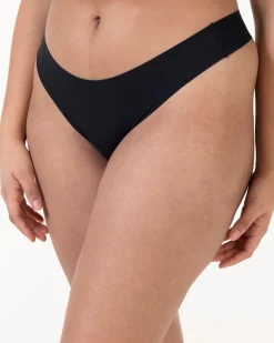 Invisible Thong Black/White/Sand 6-PACK