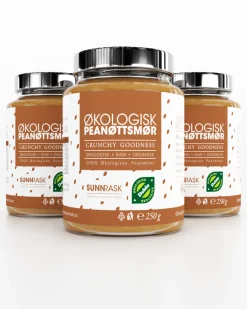 Økologisk Crunchy Peanøttsmør 3x250g