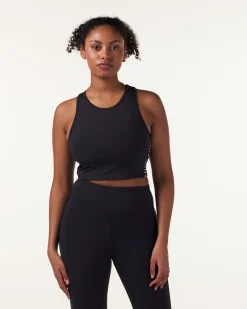 Line Up Crop Tank Black