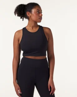 Line Up Crop Tank Black