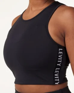Line Up Crop Tank Black