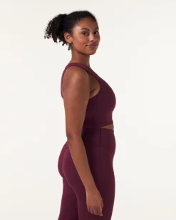 Line Up Crop Tank Red Wine