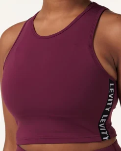 Line Up Crop Tank Red Wine