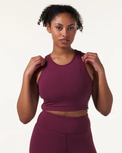 Line Up Crop Tank Red Wine