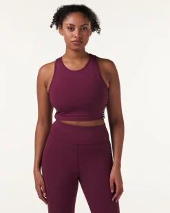 Line Up Crop Tank Red Wine