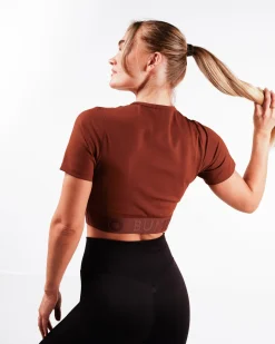 Lively Crop Tee Brown Chocolate