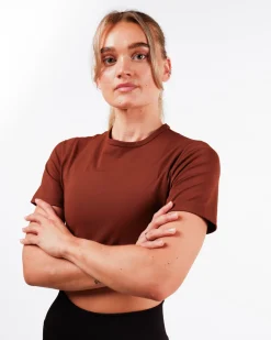 Lively Crop Tee Brown Chocolate