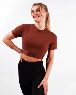 Lively Crop Tee Brown Chocolate