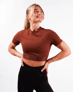 Lively Crop Tee Brown Chocolate