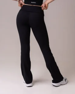 Lively Foldover Flare Pants Black