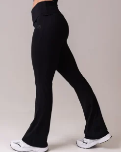 Lively Foldover Flare Pants Black