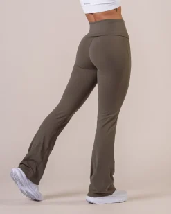 Lively Foldover Flare Pants 2.0 Green Dusty