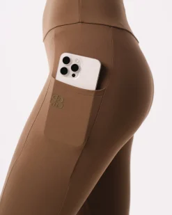 Lively Scrunch Pocket Tights + Crop Tank Green Olive SET