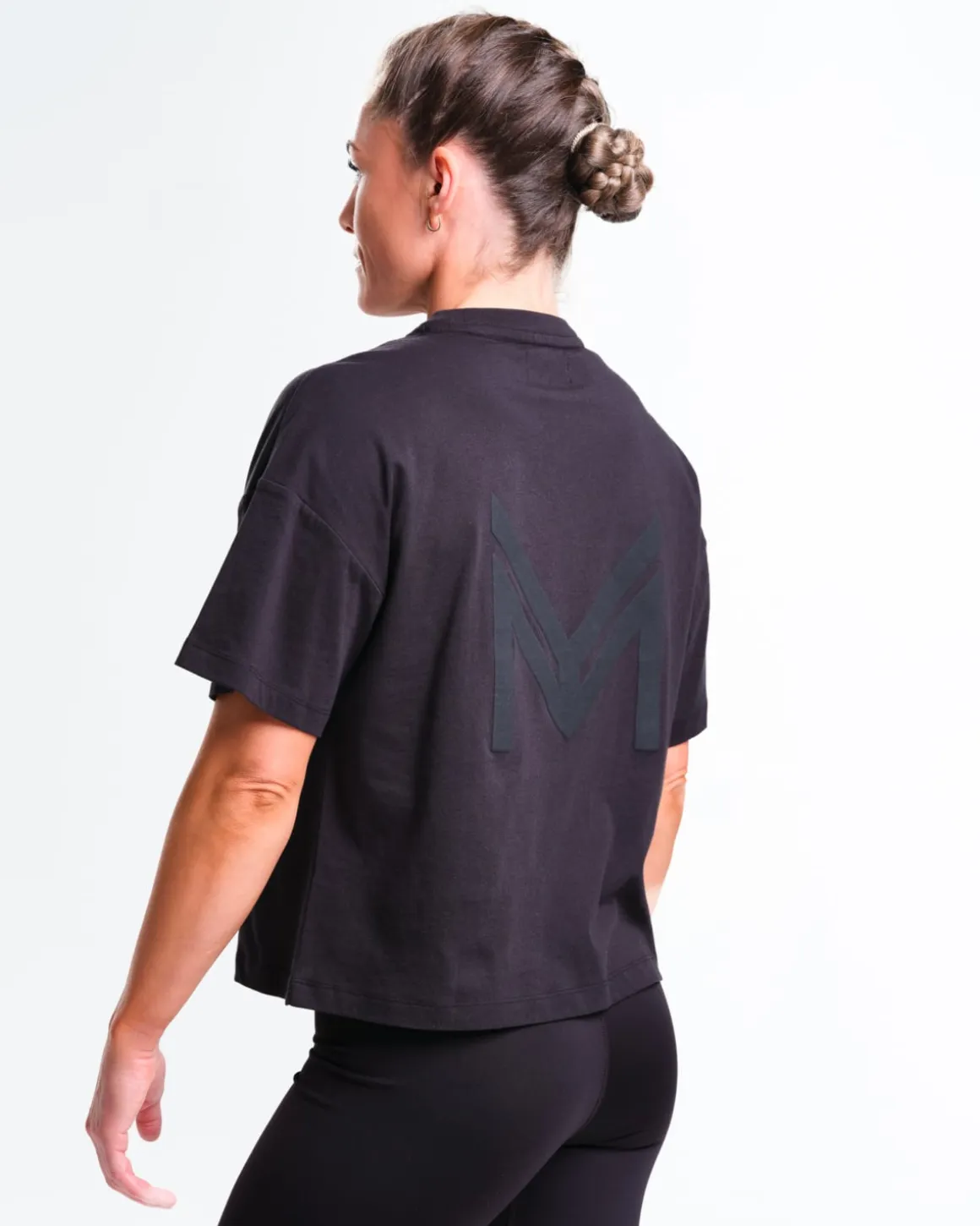 Loose Fit Crop Tee W Black