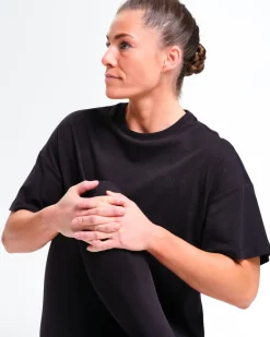 Loose Fit Crop Tee W Black