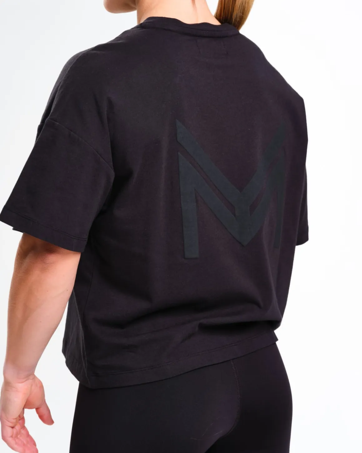Loose Fit Crop Tee W Black