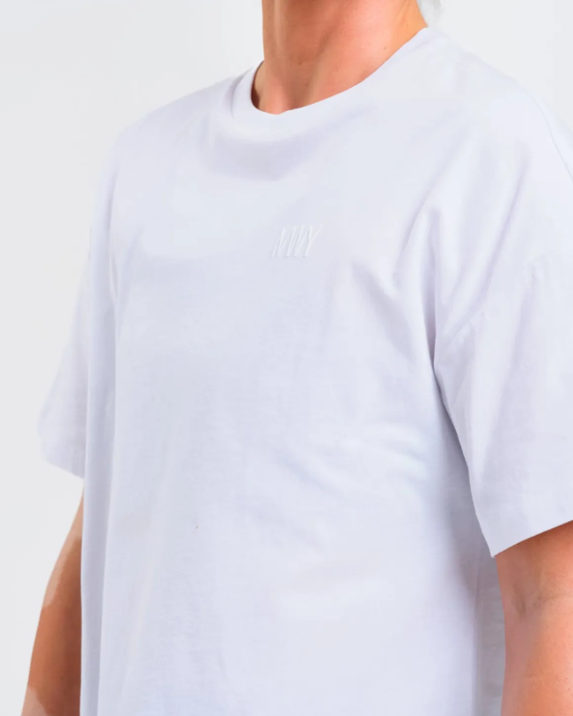 Loose Fit Crop Tee W White