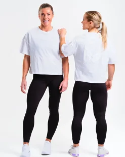Loose Fit Crop Tee W White