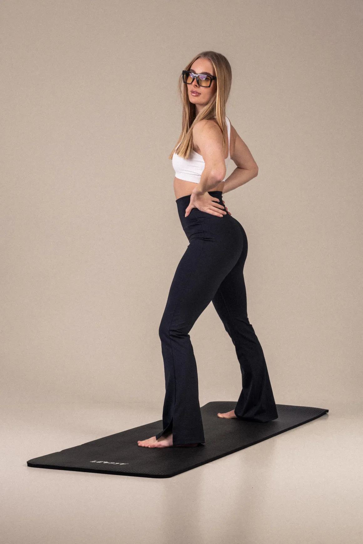 Lotus Slit Flare Pants Black Beauty