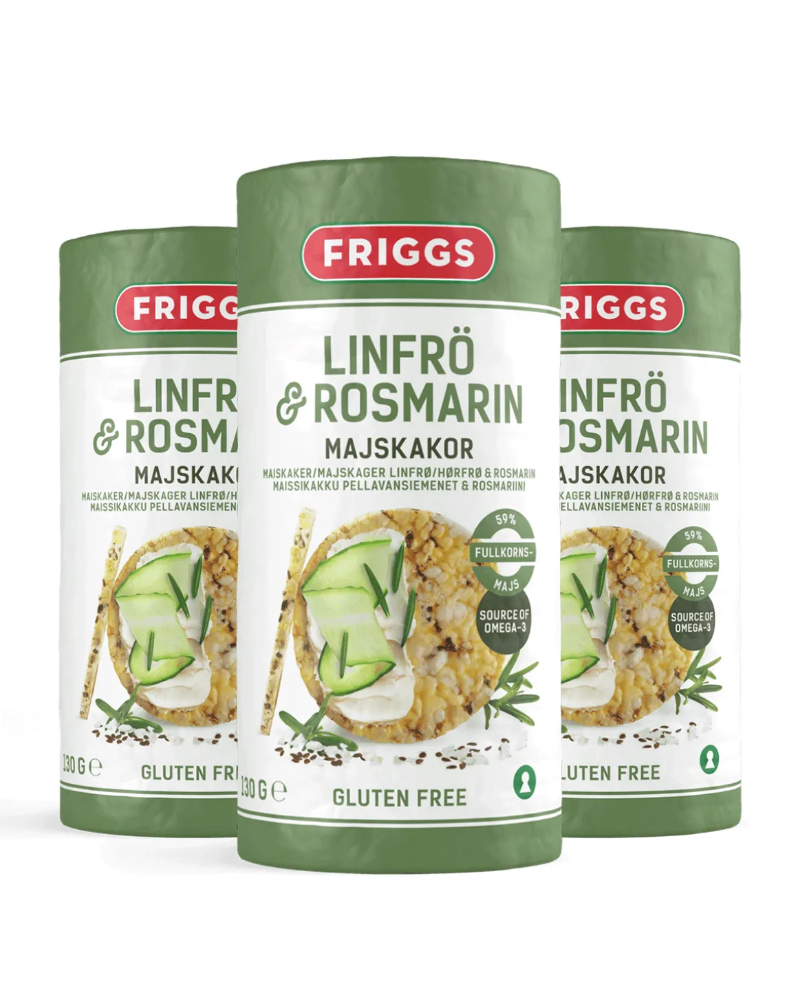 Maiskaker LinfrøRosmari130g (3-pack)