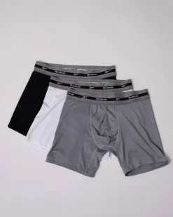 Mens Sports Trunks 3 pk Black/Grey/White
