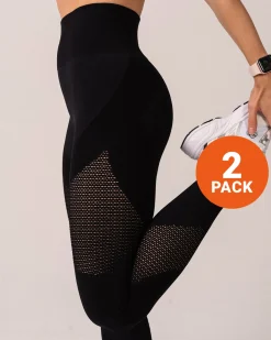 Mesh Life Tights Black 2-PACK