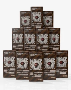 Monster Lavkarbo Belgisk Melkesjokolade m/Lakrisrot 12x85g