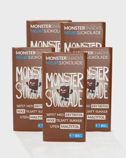 Monster Lavkarbo Belgisk Melkesjokolade 5x85g