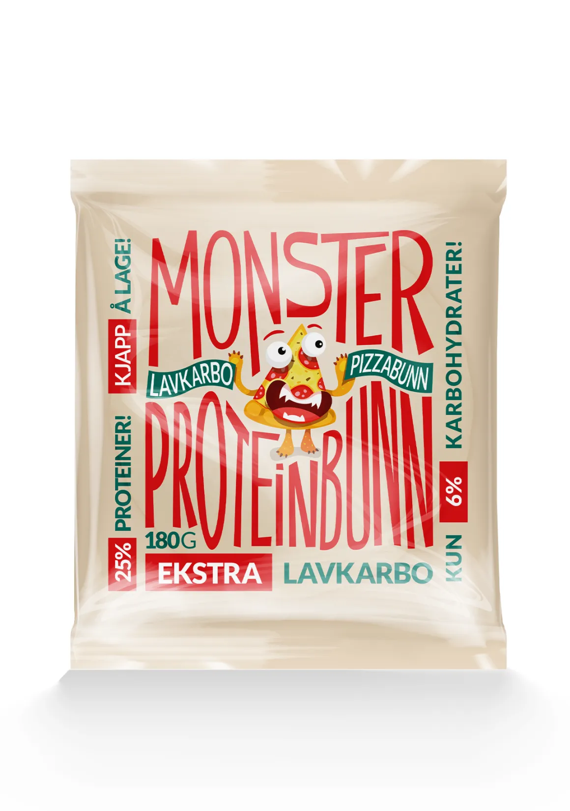 Monster Lavkarbo Pizzabunn 3x180g