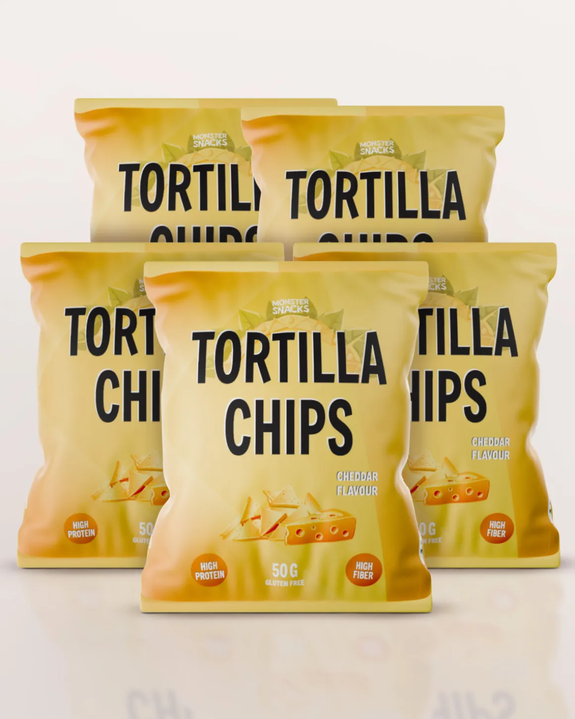 Monster Protein Tortilla Cheddar Chips 5x50g