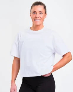 mywhy Loose Fit Crop Tee W White+Black
