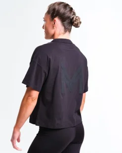 mywhy Loose Fit Crop Tee W White+Black