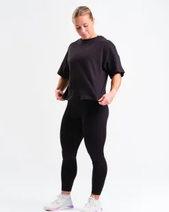 mywhy Loose Fit Crop Tee W White+Black