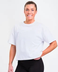 mywhy Loose Fit Crop Tee W White+Black