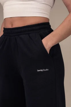 Off Duty Hoodie + Straight Sweatpants Black/Black SET